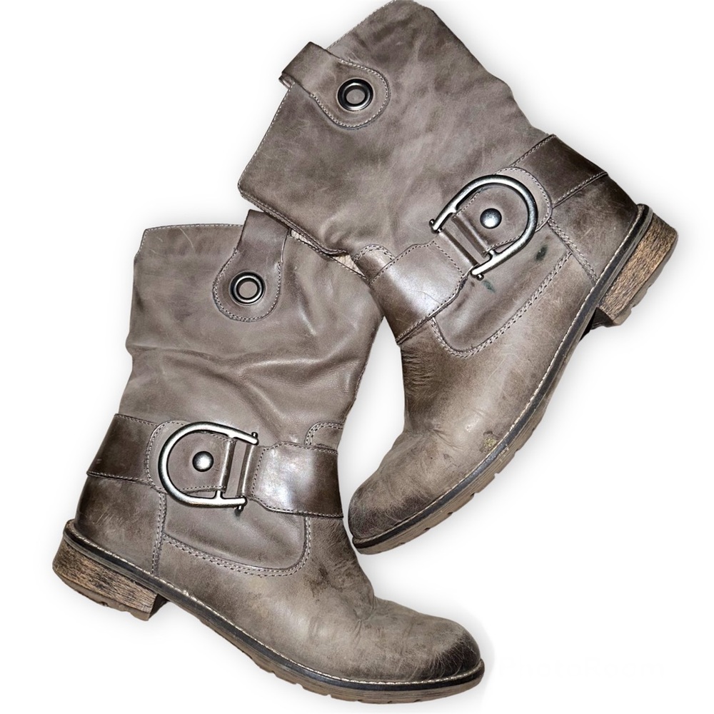 Remonte Dorndof Gray Leather Lined Boots EURO 39
